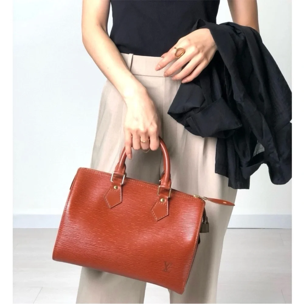Authentic Louis Vuitton Kenya Speedy 25 bag brown Epi leather M43013